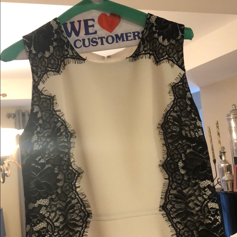 Cream and black lace dress
